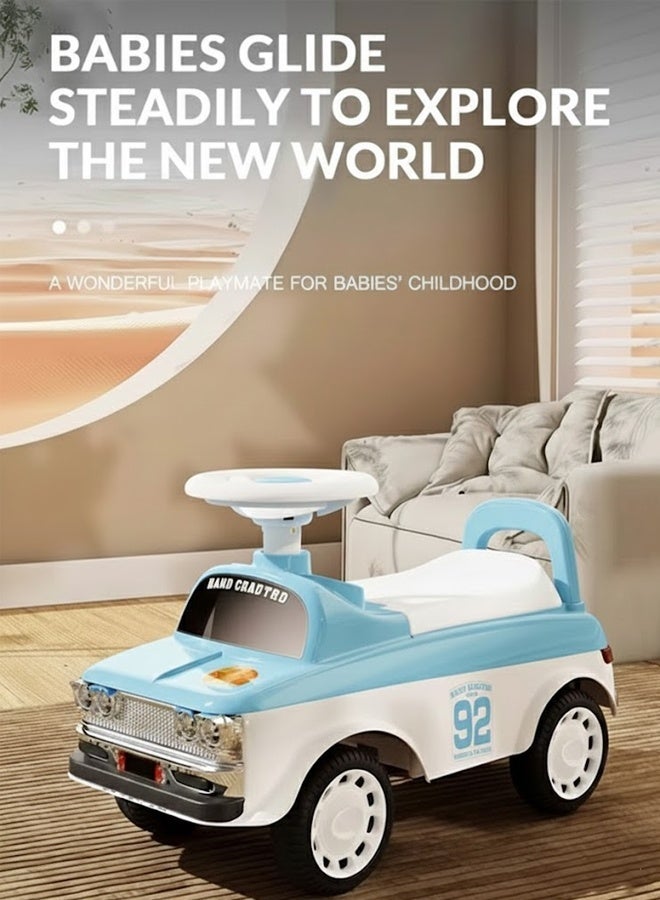 MG Kids Ride-On Toddler toy Car With  Music &  Lights, High Backrest 1-4 Years - Blue - Image 5