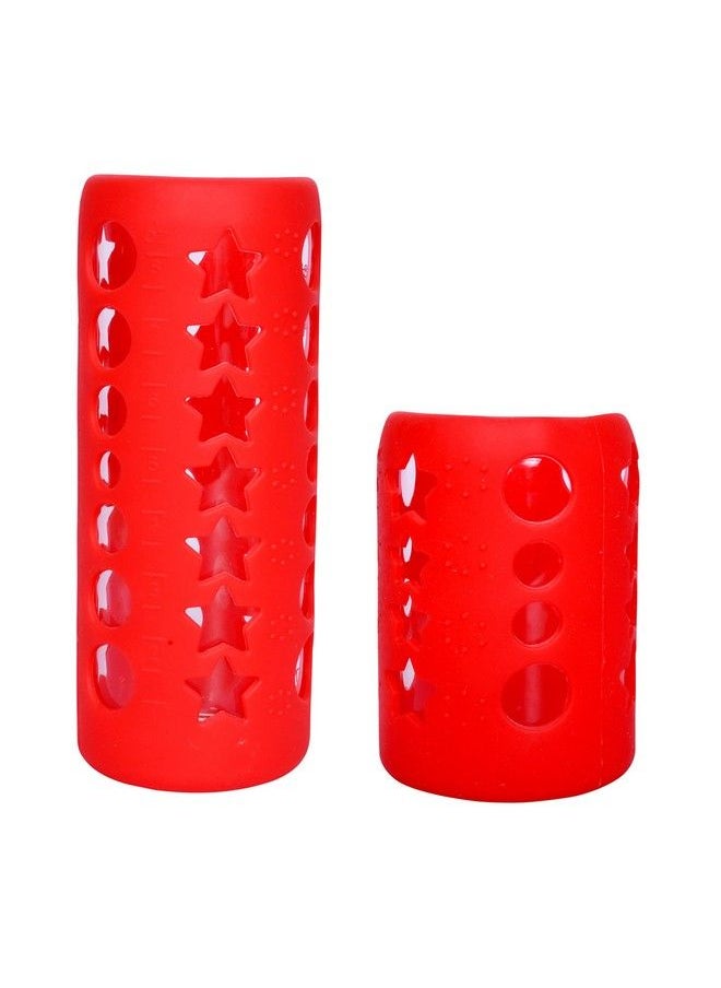 The Little Lookers Baby Feeding Bottle Silicone Warmer Cover Sleeve Holder Insulated Protection For Newborns Infants Babies (Red 120 Ml & 240 Ml)  - Image 1
