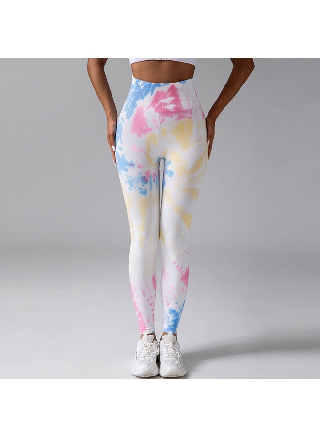 NIBEMINENT Seamless Tie-Dye High-Waisted Yoga Pants - Butt-Lifting Workout Leggings for Women, Squat-Proof Gym Running Tights with Tummy Control - Image 1