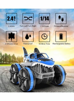 Y&D Amphibious Remote Control Car, 1:14 Scale Waterproof Off Road RC Shark Truck  - Image 3