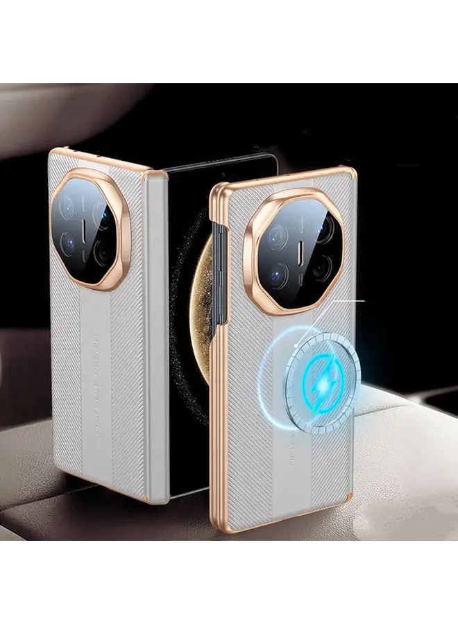 غطاء كامل من القماش المتين باللون الأرجواني لهاتف Huawei Mate X6 مع خاصية المغناطيس - Image 2