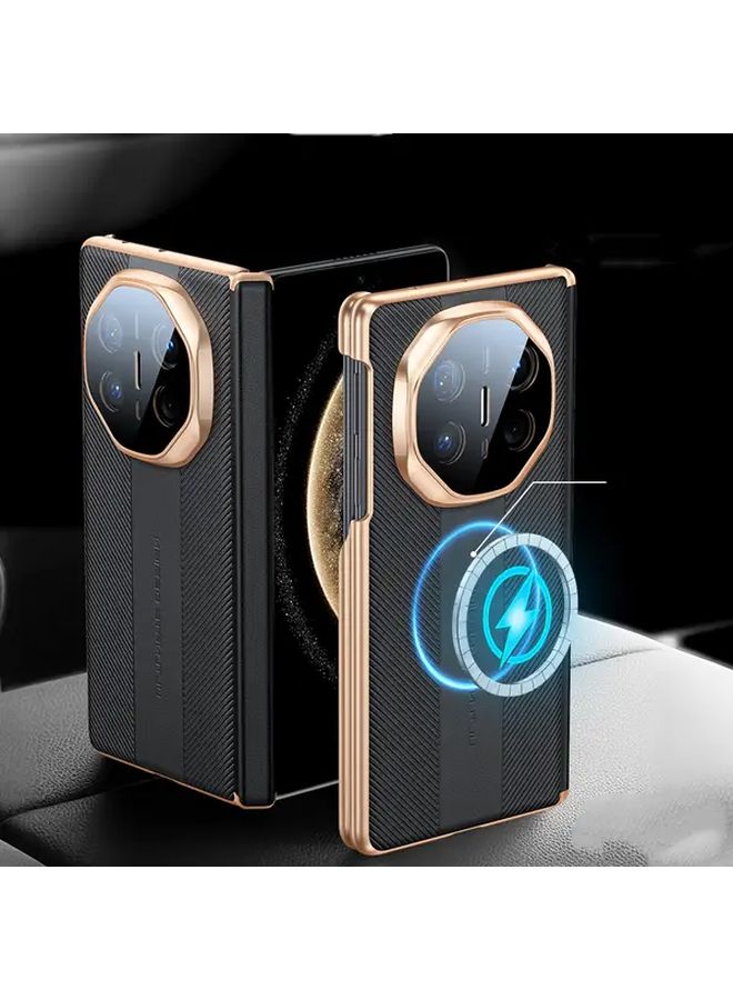 غطاء كامل من القماش المتين باللون الأرجواني لهاتف Huawei Mate X6 مع خاصية المغناطيس - Image 5