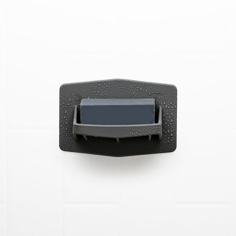 Tooletries - The Benjamin Soap Holder - Silicone Shower Soap Holder, Soap Tray - Men's Bathroom Organizer, Shower Accessories - Features Silicone-Grip Technology, Removable & Reusable - Charcoal - Image 2