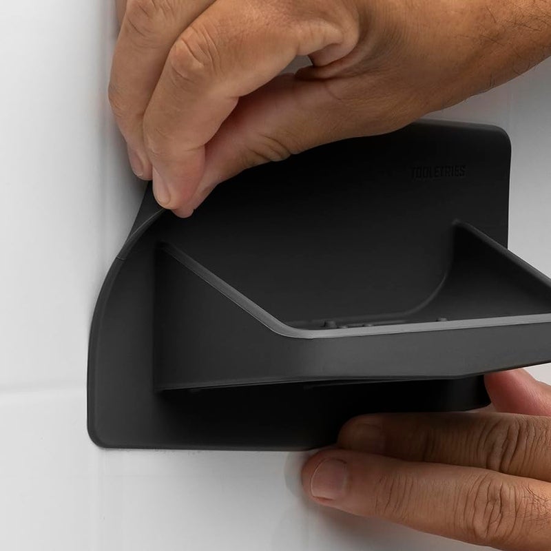 Tooletries - The Benjamin Soap Holder - Silicone Shower Soap Holder, Soap Tray - Men's Bathroom Organizer, Shower Accessories - Features Silicone-Grip Technology, Removable & Reusable - Charcoal - Image 4