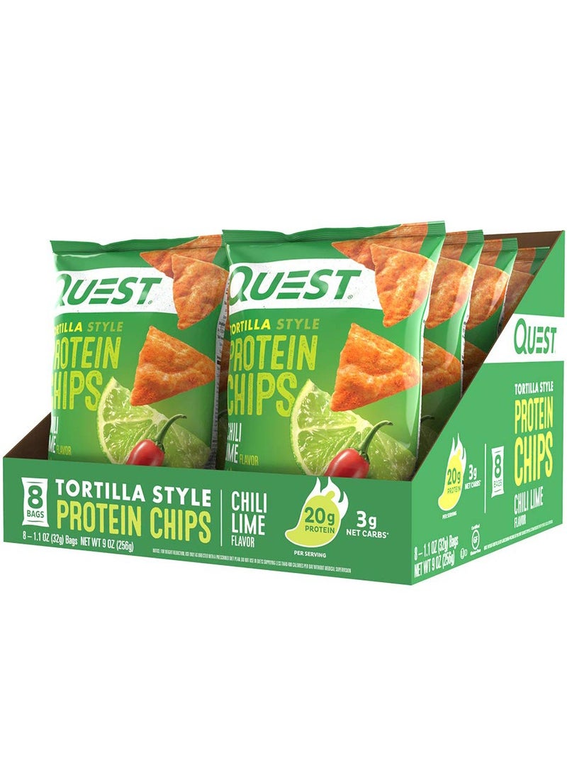 Quest - Tortilla Style Protein Chips Chili Lime (Pack of 8) - Image 1