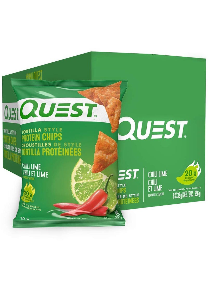 Quest - Tortilla Style Protein Chips Chili Lime (Pack of 8) - Image 1