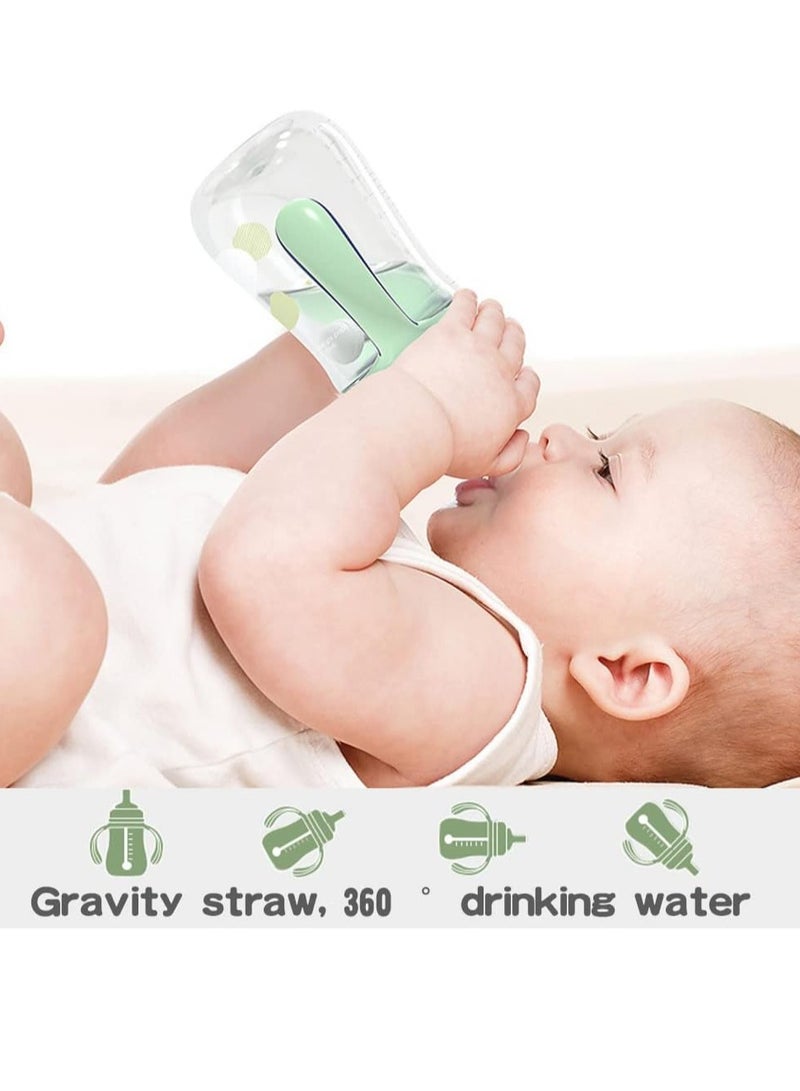 Gonice Sippy Cup for Baby, Sippy Cup for Baby 6-12 Months, Straw for Kids Water Bottle with Soft Silicon Spout Cup for Toddlers,BPA Free, 240ml,Spill Leakproof Plastic Drinking Bottle with Handle - Image 2