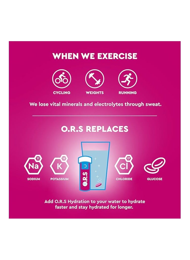 O.R.S Sport Hydration Tablets with Electrolytes, Vegan, Gluten & Lactose Free Formula – Soluble Oral Rehydration Tablets with Natural Mixed Berry Flavour, Low Calorie, Adult & Children, 20 Tablets Pack of 2 - Image 3