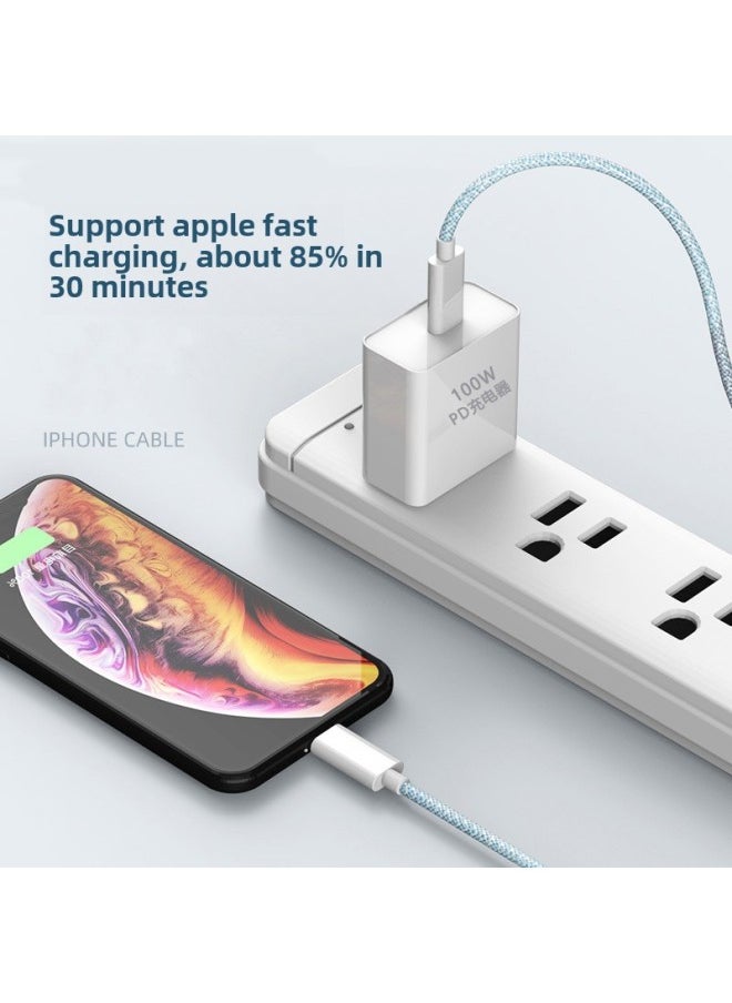 Generic For iphone Braided Pd Fast Charging Line For Apple 5-14 Series Charging Line Typec Charging Line 27W Data Line-Colour:No Net Tail【 1m 】-Model:Braided Type-c Fast Charging For Apple Pd [girl Pink]  - Image 4