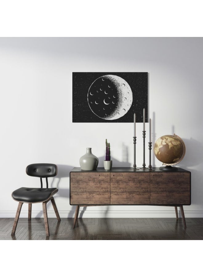 Home Gallery Full Moon Black And White Nighttime Printed Canvas wall art 120x80 - Image 5