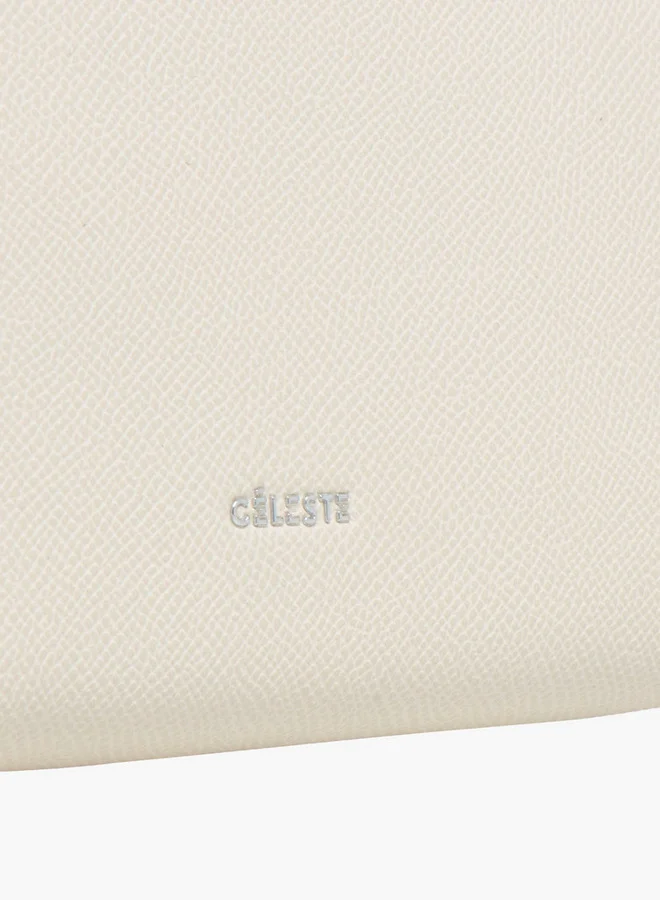 Celeste Solid Satchel Bag with Detachable Strap and Twist Lock Closure