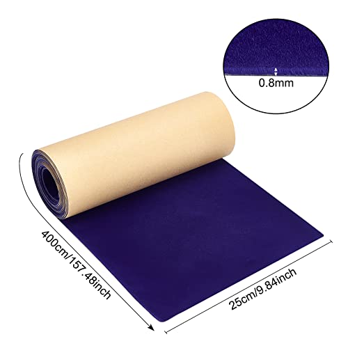 BENECREAT 157x9.8inch Dark Blue Self Adhesive Velvet Flock Liner Velvet Fabric for Jewelry Drawer Craft Fabric Upholstery Peel Sticker(0.8mm thick) - Image 2