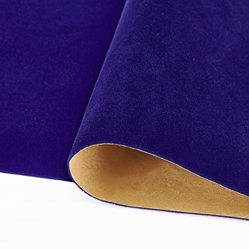 BENECREAT 157x9.8inch Dark Blue Self Adhesive Velvet Flock Liner Velvet Fabric for Jewelry Drawer Craft Fabric Upholstery Peel Sticker(0.8mm thick) - Image 4