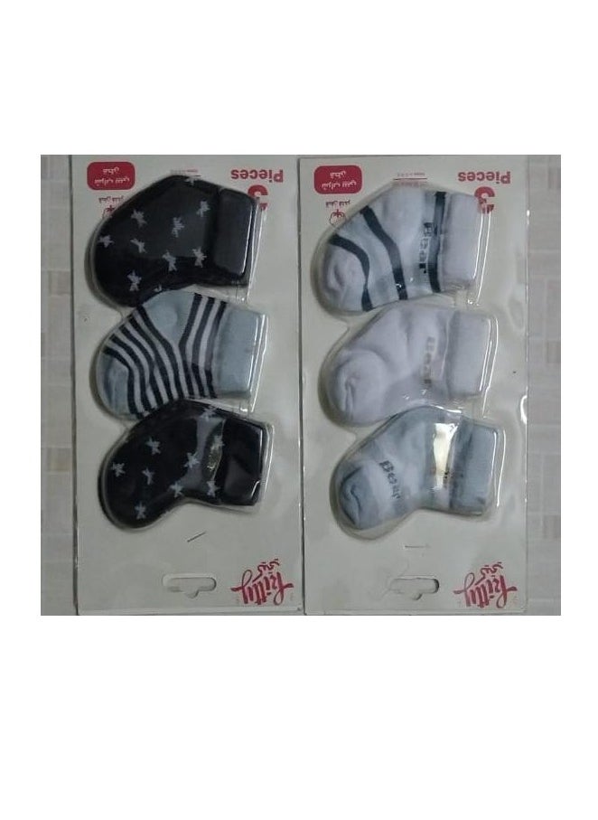 KITTY - A Set Of 6 Pairs Of Socks For Newborns - Excellent Cotton Material - Boy, Multi-Colour - Image 1