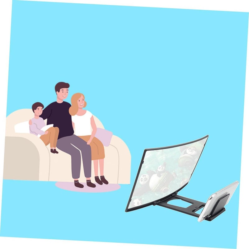 مكبر شاشة محمول مقوس بحامل، مكبر شاشة هاتف عالي الدقة لمشاهدة الفيديو بوضوح، مناسب لجميع أنواع الهواتف الذكية - Image 5