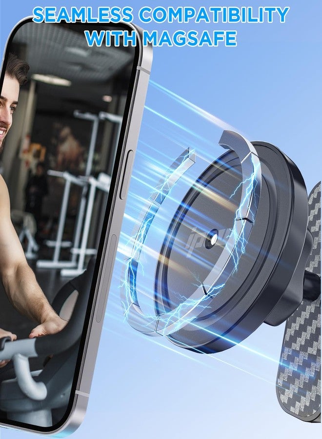 IPOW Magnetic Phone Holder for Gym with Dual Magnetic Mount, Alloy Base & 360° Ball Joint, Compatible with MagSafe iPhone 12-16 Series, Strong Grip on Metal Surfaces - Image 2