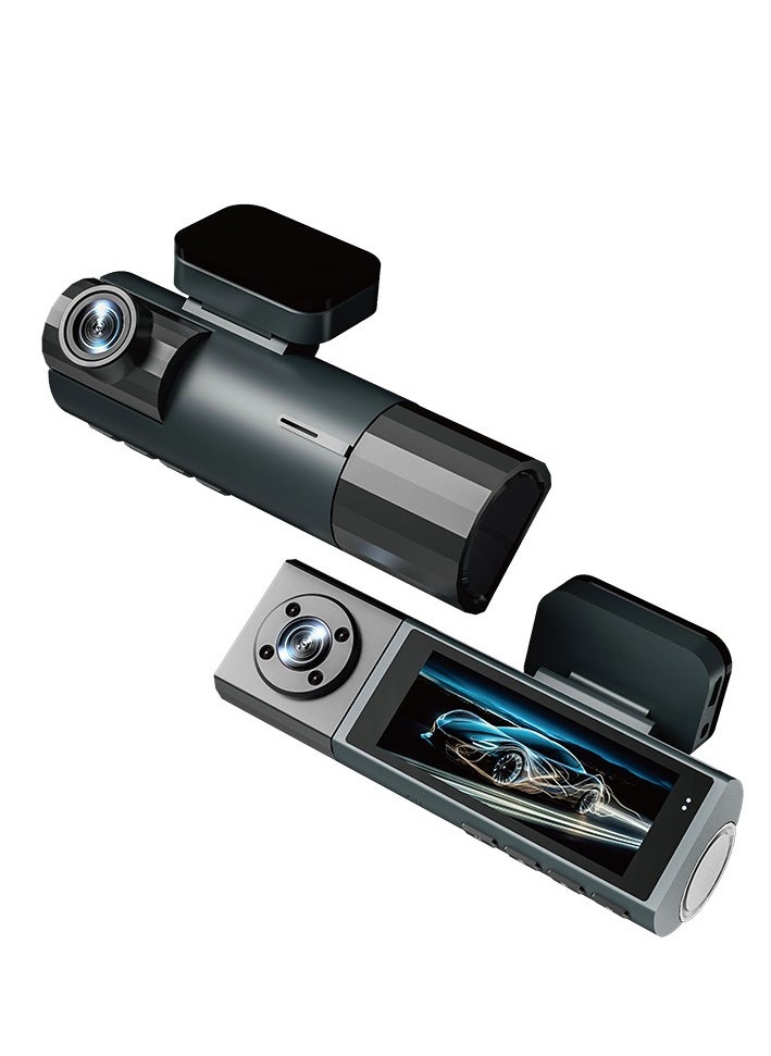 Dash Cam Front and Rear, 1080p Triple Car Camera with , 3 Channel Dash Camera for Cars, 64GB Card,G-Sensor, 3.16” IPS Screen, 170°Wide Angle, Loop Recording, IR Night Vision