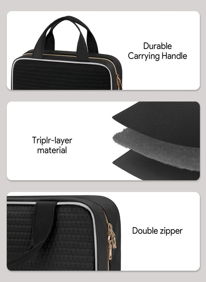 Yinke Travel Toiletry Bag with Hanging Hook, TSA Approved Makeup Cosmetic Bag, Travel-Size Accessories, Travel Organizer for Full-Sized essentials(Black), 060101-BK - Image 3
