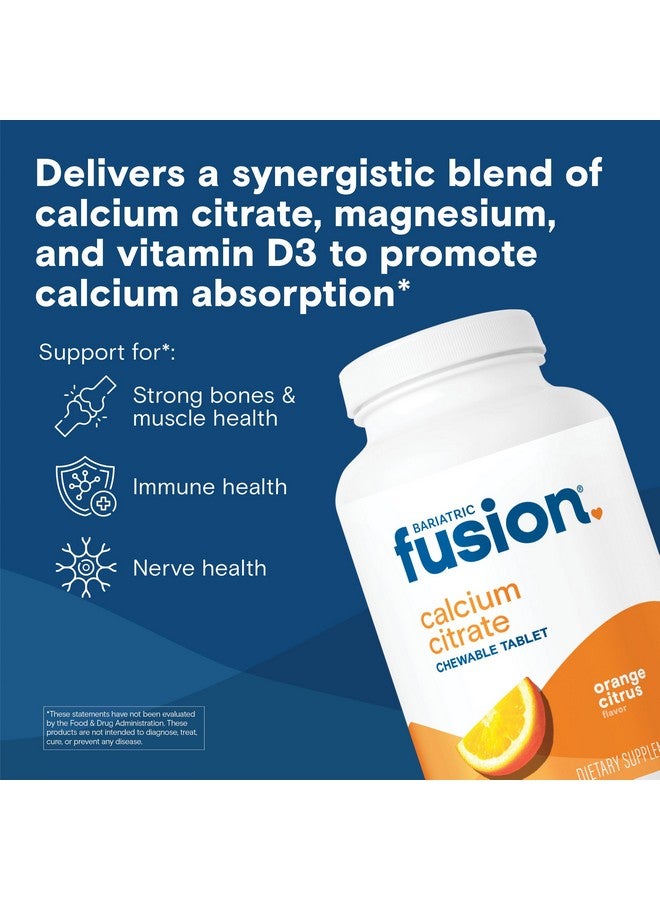 Bariatric Fusion Calcium Citrate Chewable Tablet | Orange Citrus Flavored | Chewable Calcium Citrate | Bone Health Support* | Gluten, Dairy and Soy Free | Non-GMO | 124 Count - Image 2