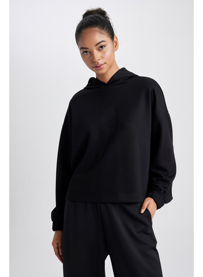 DeFacto Woman Oversize Fit Hooded Long Sleeve Knitted Sweat Shirt  - Image 1