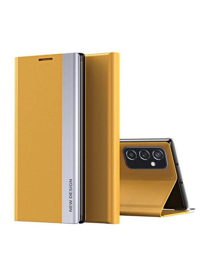 The Bros Case For Samsung Galaxy A33 5G Side Electroplated Magnetic Flip Leather Case with Holder