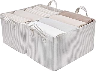 StorageWorks StorageWorks Storage Bins for Shelves with Metal Frame, Fabric Storage Bins, Large, Mixing of Nature & Gray, 2-Pack  - Image 1