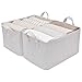 StorageWorks StorageWorks Storage Bins for Shelves with Metal Frame, Fabric Storage Bins, Large, Mixing of Nature & Gray, 2-Pack  - Image 2