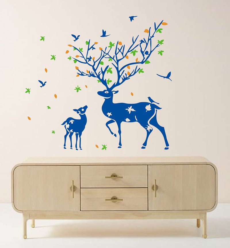 Dreamkraft Deer Mom and Little Deer Fawn Wall Sticker (Multicolor PVC Vinyl 89 x 81 cm) Decorative Items Wall Decorative for Home - Image 5