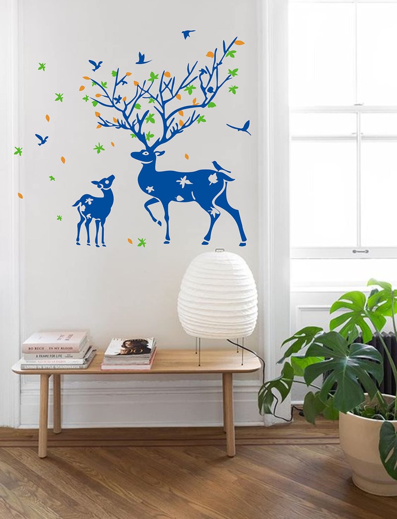 Dreamkraft Deer Mom and Little Deer Fawn Wall Sticker (Multicolor PVC Vinyl 89 x 81 cm) Decorative Items Wall Decorative for Home - Image 2