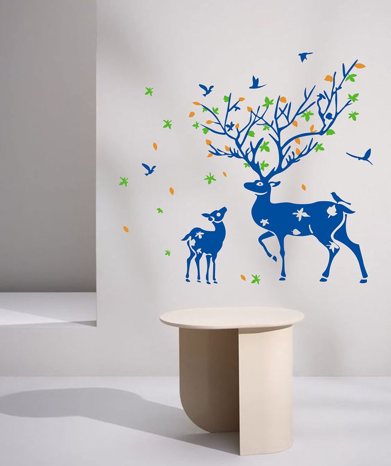 Dreamkraft Deer Mom and Little Deer Fawn Wall Sticker (Multicolor PVC Vinyl 89 x 81 cm) Decorative Items Wall Decorative for Home - Image 3