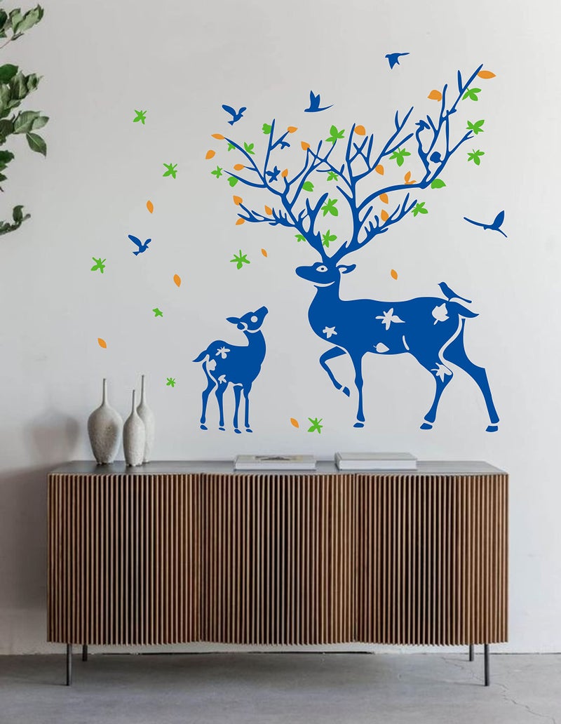 Dreamkraft Deer Mom and Little Deer Fawn Wall Sticker (Multicolor PVC Vinyl 89 x 81 cm) Decorative Items Wall Decorative for Home - Image 4