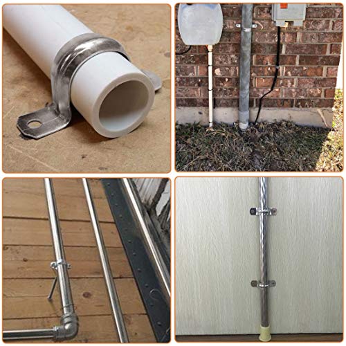 Keadic 30Pcs M32 Two Hole Strap U Bracket Tube Strap Tension Clips Stainless Steel Heavy Duty Rigid Pipe Strap Clamp - Image 5