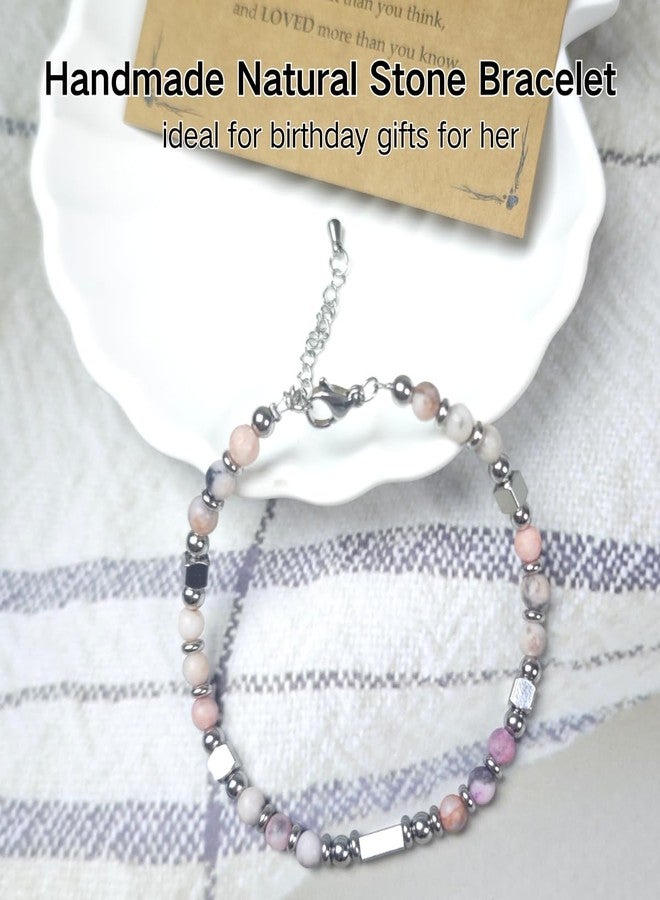 YOYOKIT Sweet 16th Birthday Gifts for Her, Natural Zebra Jasper Stone Bracelets Birthday Decoration for Women, Daughter, Friends, Niece - Image 2
