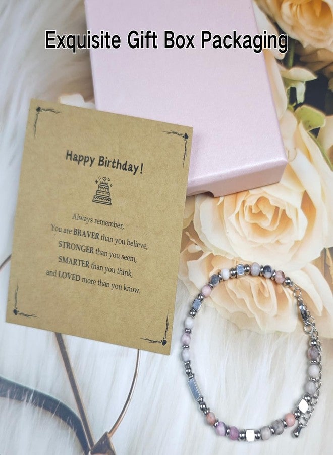 YOYOKIT Sweet 16th Birthday Gifts for Her, Natural Zebra Jasper Stone Bracelets Birthday Decoration for Women, Daughter, Friends, Niece - Image 4