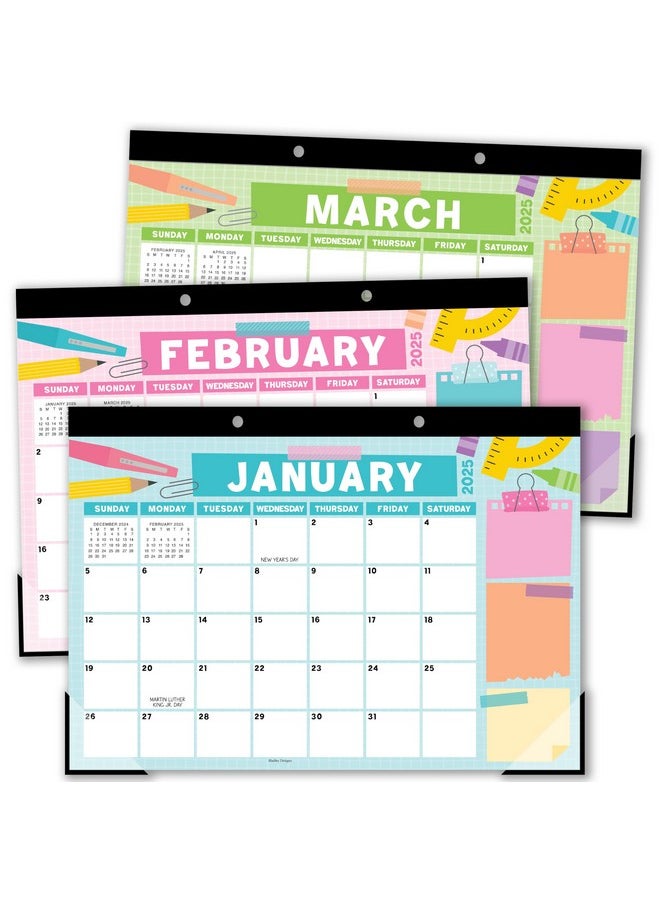 Hadley Designs Desk Calendar 2025 - 18-Month 2025 Desk Calendar For Easy Planning, Doodle Large Desk Calendar 2025-2026 For Home, School And Office, Monthly Desk Calendar 2025, 2025-2026 Desk Calendar For Organizing  - Image 1