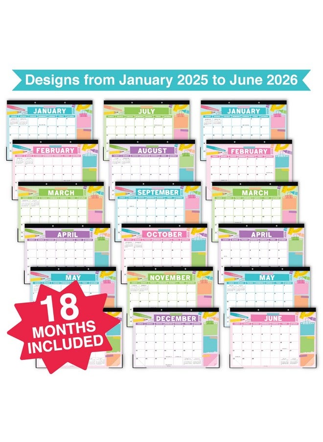 Hadley Designs Desk Calendar 2025 - 18-Month 2025 Desk Calendar For Easy Planning, Doodle Large Desk Calendar 2025-2026 For Home, School And Office, Monthly Desk Calendar 2025, 2025-2026 Desk Calendar For Organizing  - Image 3