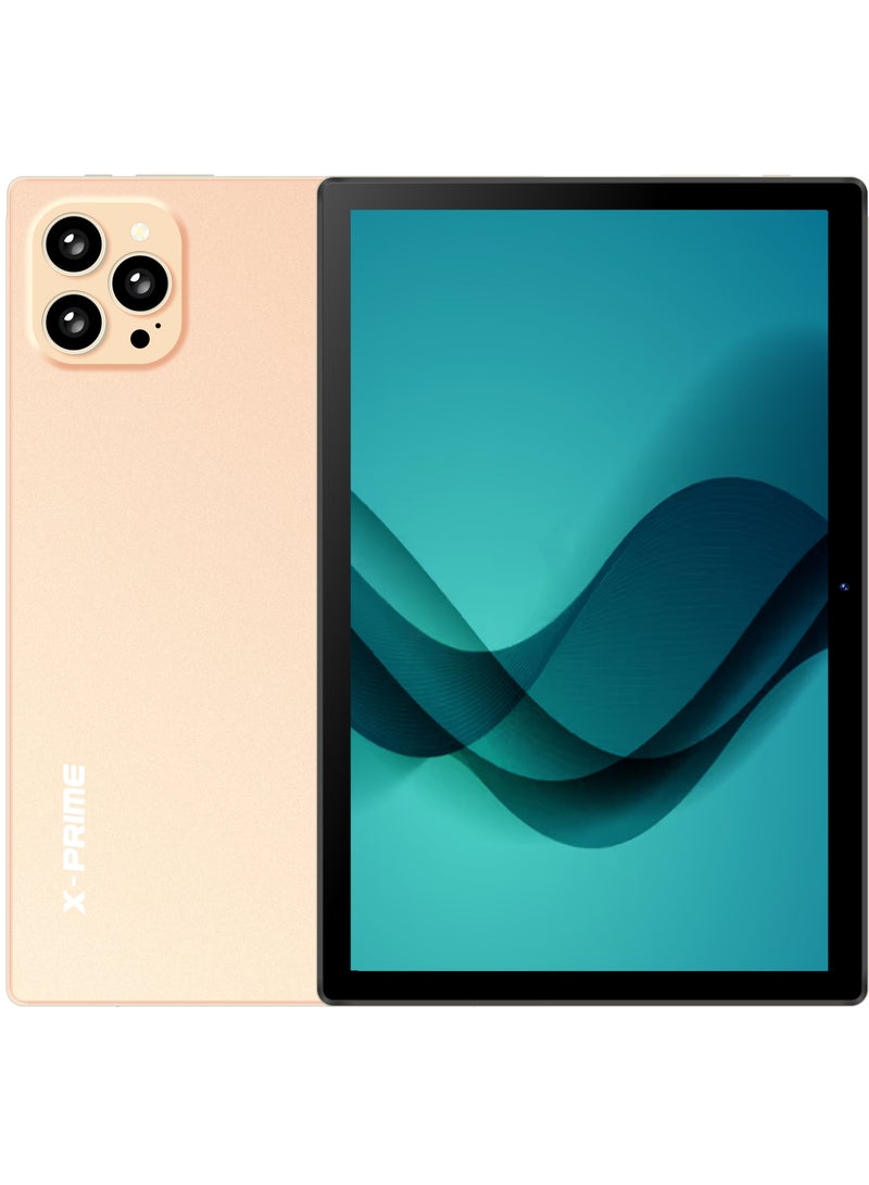 X - Prime i16 Pro Max+ 10.1" Large Screen Android Slim Smart Tablet PC with Keyboard and Stylus 16GB RAM 1TB ROM Dual SIM 5G Network Wi-Fi Tablet Dual Camera Octa-Core Tab Gold - Image 1