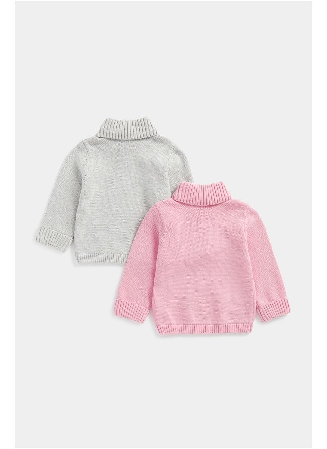 mothercare Roll-Neck Knitted Jumpers - 2 Pack  - Image 2