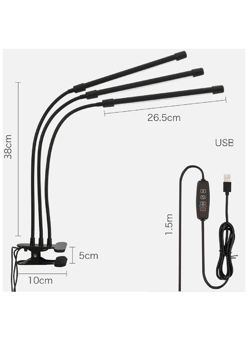 Generic USB Plant Grow Light Sunlight White Full Spectrum Lighting Angle Adjustable Desktop Clamp Growing Lamp Plants  - Image 2