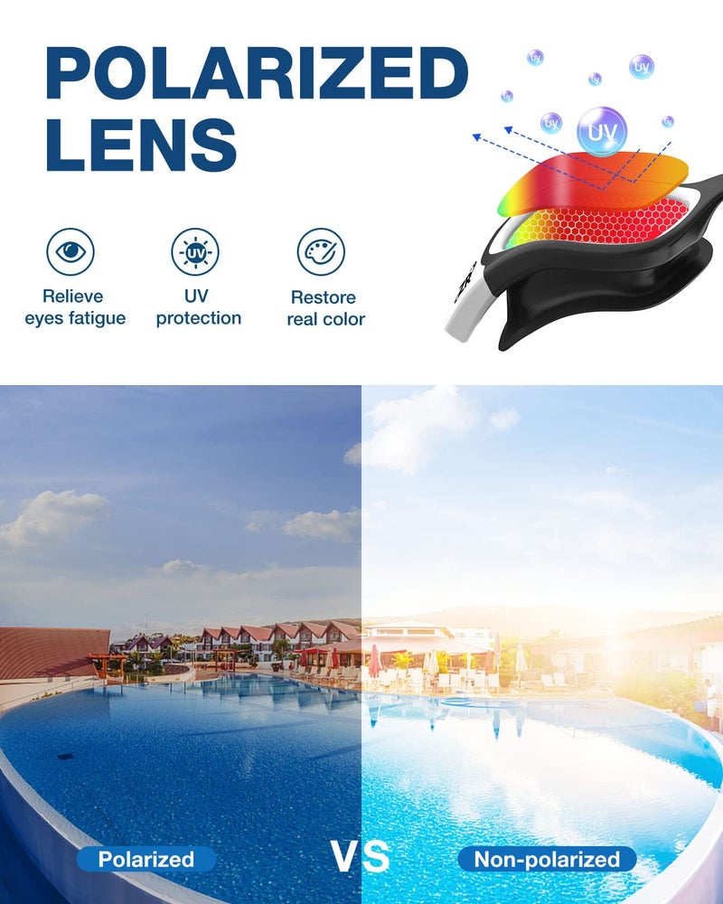 ZIONOR Swim Goggles, G1 Polarized Swimming Goggles UV Protection Leakproof Anti-fog Adjustable Strap for Adult Men Women (Polarized Mirror Red Lens) - Image 2