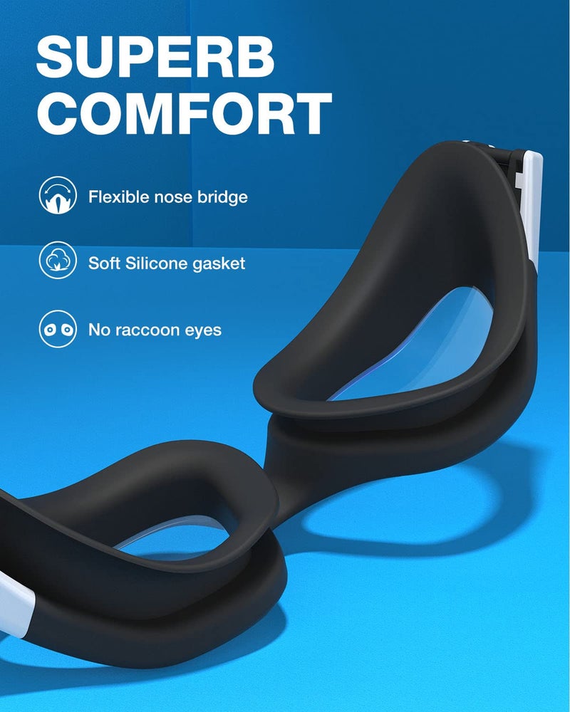 ZIONOR Swim Goggles, G1 Polarized Swimming Goggles UV Protection Leakproof Anti-fog Adjustable Strap for Adult Men Women (Polarized Mirror Red Lens) - Image 4