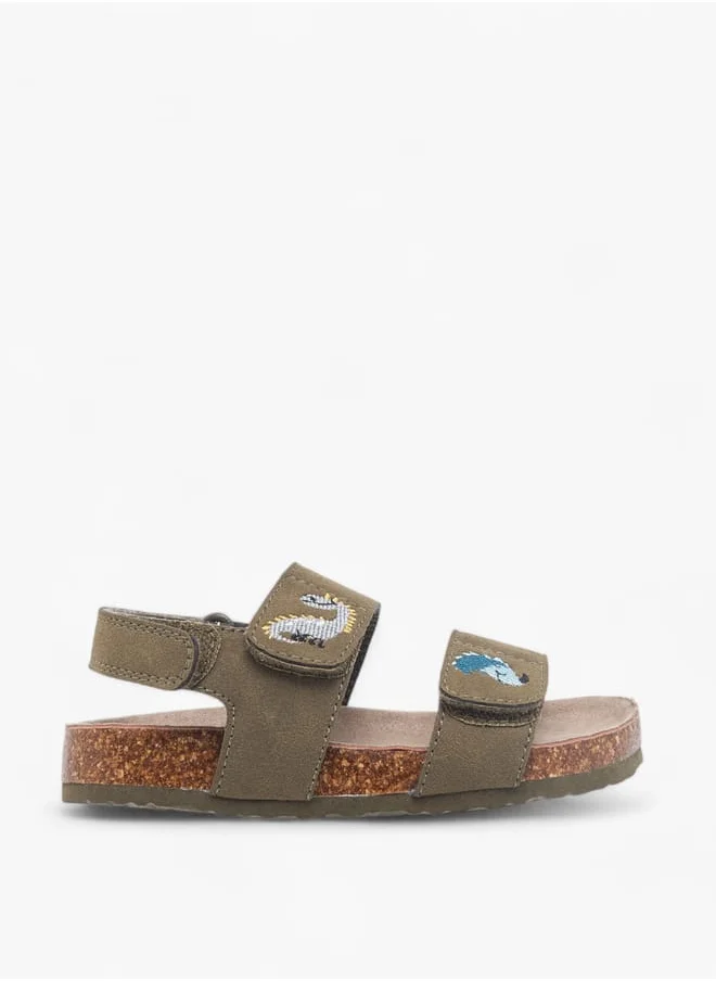 جونيورز Boys Embroidered Strap Sandals With Hook And Loop Closure Ramadan Collection