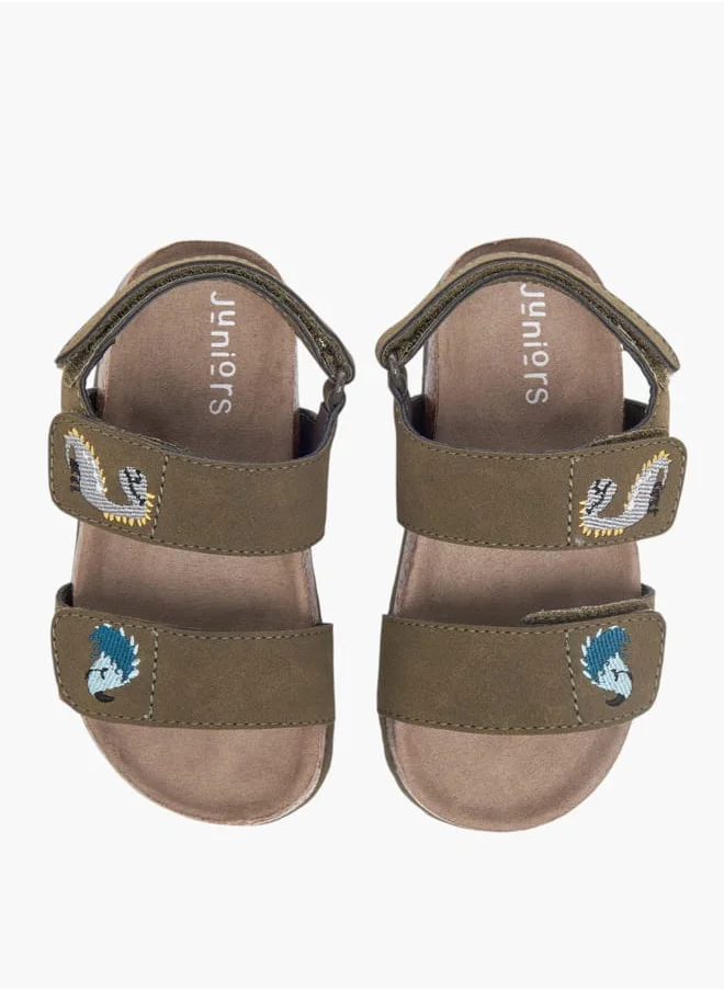 جونيورز Boys Embroidered Strap Sandals With Hook And Loop Closure Ramadan Collection