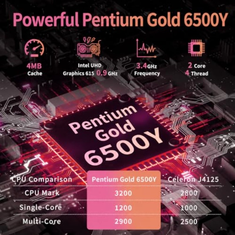 كمبيوتر محمول 15.6، 6500Y Beat to N5095 حتى 3.40 جيجا هرتز، ذاكرة الوصول العشوائي 16 جيجا، 512 جيجا SSD، Office 2024، Win11 Home، وردي، لوحة رقمية، بصمة الإصبع، واي فاي مزدوج النطاق، للطلاب/الأعمال. + ماوس لاسلكي . (لون القرنفل - Image 2