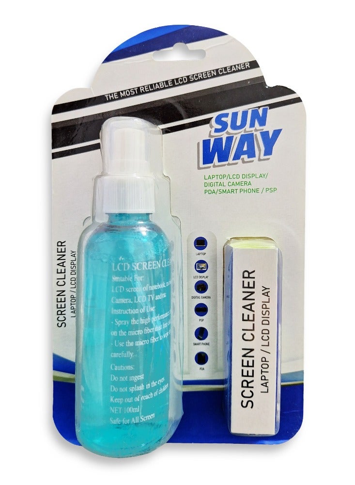 Screen Cleaner with Small Towel for Laptop, Mobile Phone, LCD Screen, Digital Cameras, Perfumed Solution Cleans Surfaces to Restore Brightness and Clarity, Gently Cleans and Removes Dirt, Fingerprints and Smudges from Most Screen Surfaces 100ml - Image 1