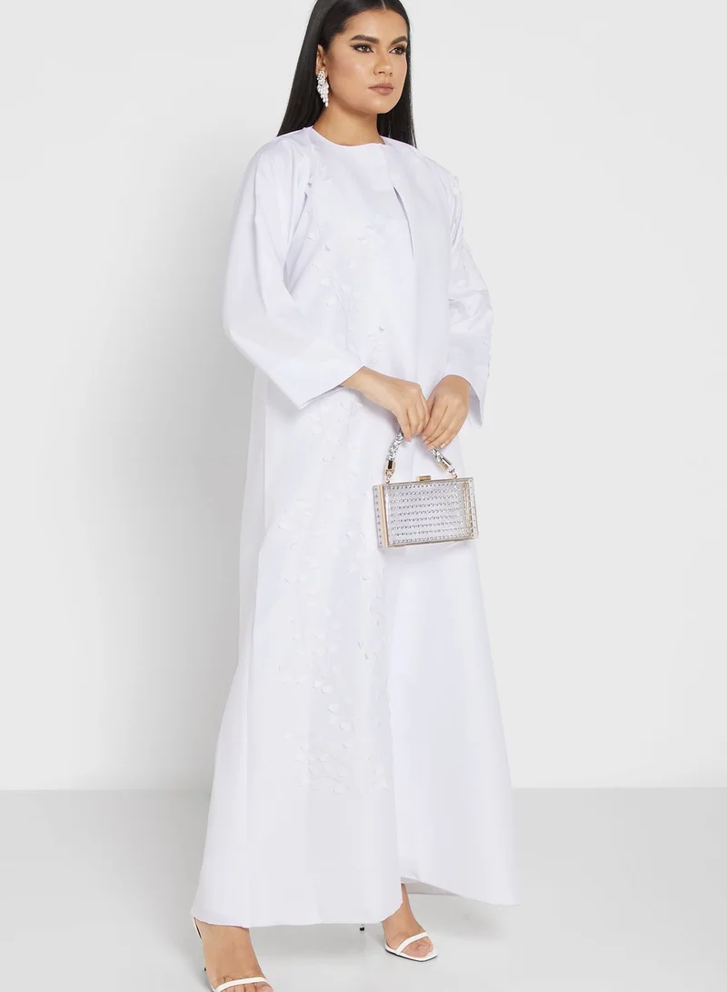 Khizana Applique Detail Abaya With Sheila
