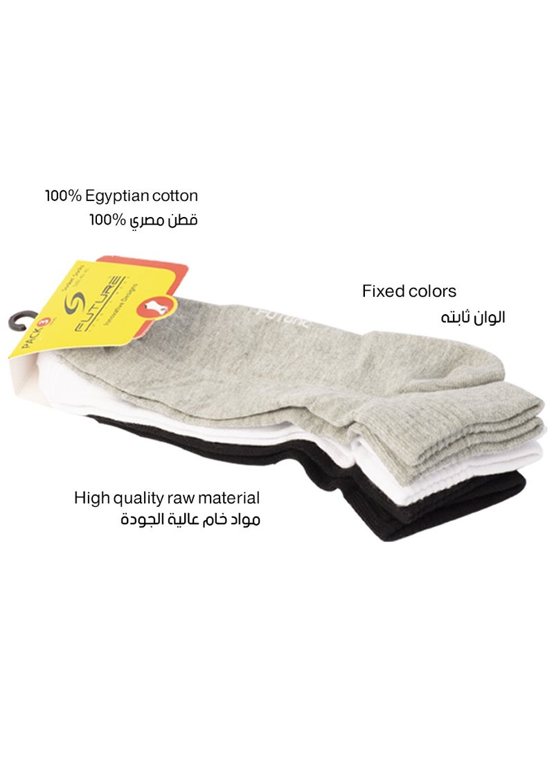 Future future socks short pack of 3 white-black-grey size 31-35 cotton  - Image 1
