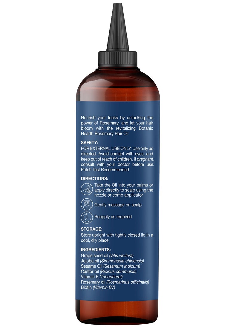 Botanic Hearth - 100% Pure Rosemary Oil | 198 ml | For Hair Growth Infused With Biotin | Hair Strenghtening Treatment | Nourishing & Volumizing | With Jojoba Oil & Castor Oil | Non GMO Verified | - Image 1