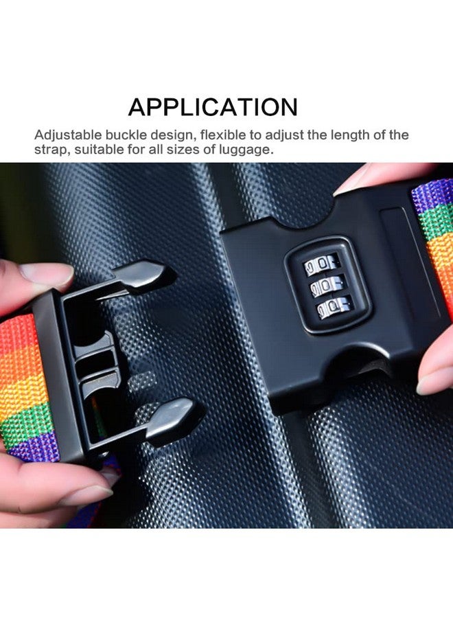 Dayalu Luggage Strap Belt with TSA Number Lock for Adjustable Travel Suitcases, Trolleys and All Kind of Luggage Packing Belt Security- Nylon (Rainbow Color) (4) - Image 3