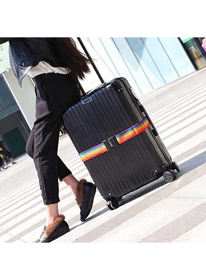 Dayalu Luggage Strap Belt with TSA Number Lock for Adjustable Travel Suitcases, Trolleys and All Kind of Luggage Packing Belt Security- Nylon (Rainbow Color) (4) - Image 4